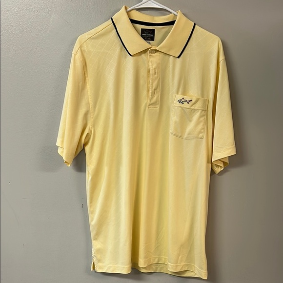 Tasso Elba Yellow Polo Shirt with Dark Collar Trim - Picture 1 of 4